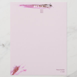 Papel Timbrado Pincéis Rosa Elegíveis Arrefecem Arte Desenhada À 