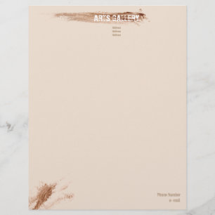 Papel Timbrado Pinceladas de Bege Amigável Manchas Arte Desenhada
