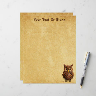 Papel Timbrado Pine Cone Owl