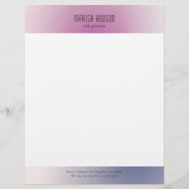 Papel Timbrado Pink Purple White Minimalist Aesthetic Gradient