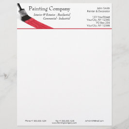 Papel Timbrado Pintor Service Company Brush Red