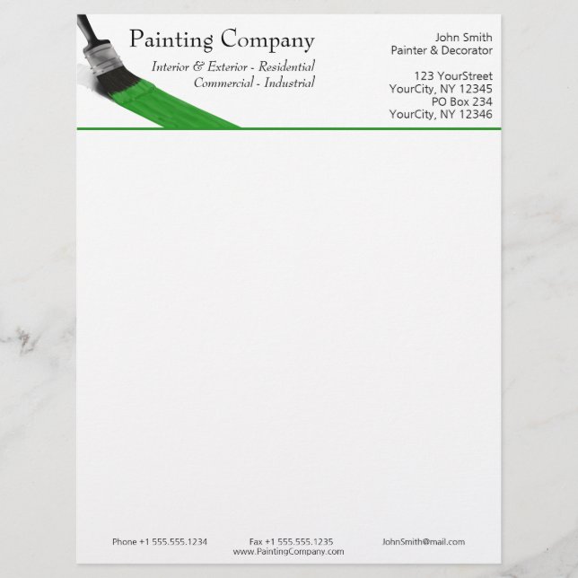 Papel Timbrado Pintor Service Company Brussel Green (Frente)
