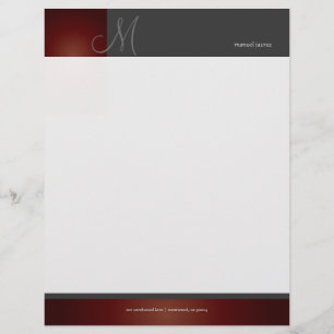 Papel Timbrado PixDezines Monograma en retrô