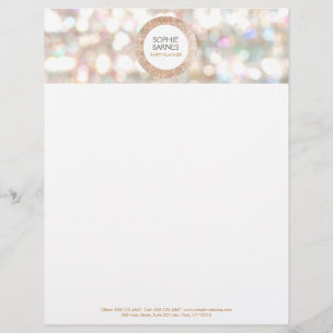 Papel Timbrado Planejador de Eventos de Sequência Dourada de Boke