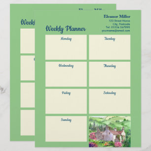 Papel Timbrado Planejador Semanal Rydal Mount Casa de William Wor