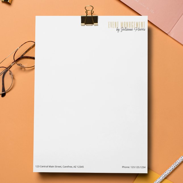 Papel Timbrado Planejamento de Eventos de Negócios de Marca (Criador carregado)