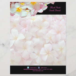 Papel Timbrado Plumeria rosa PixDezines/Papel de carta de praia/c