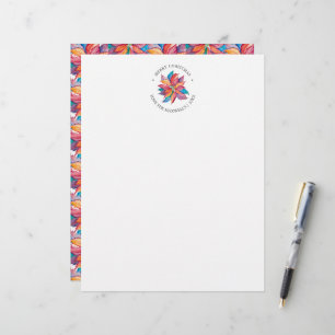 Papel Timbrado Poinsettia Única de Aquarela de Natal