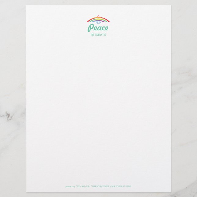 Papel Timbrado Pomba Alada Arco-Íris (cor clara / cheia) (Frente)
