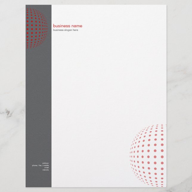 Papel Timbrado Pontos Vermelhos Simples e Elegantes (Frente)