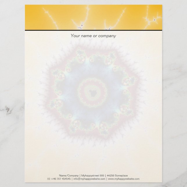 Papel Timbrado Porta copos - Arte Fractal (Frente)