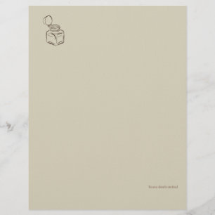 Papel Timbrado Pote de Tinta da Dark Academia – Biblioteca Vintag