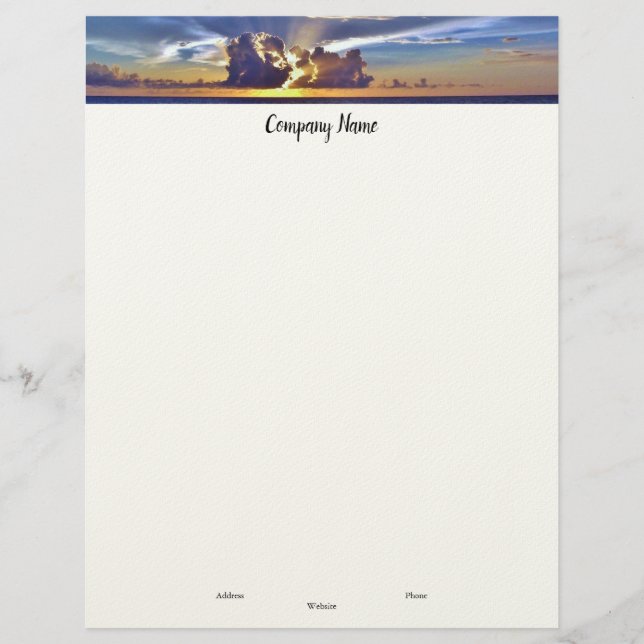 Papel Timbrado Praia Sunset Letterhead (Frente)