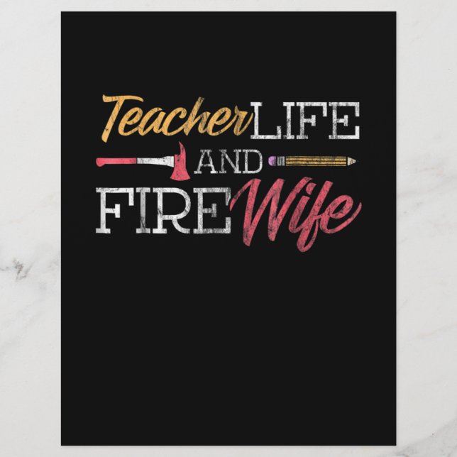 Papel Timbrado Presente do Bombeiro | Professora Vida E Esposa De (Frente)