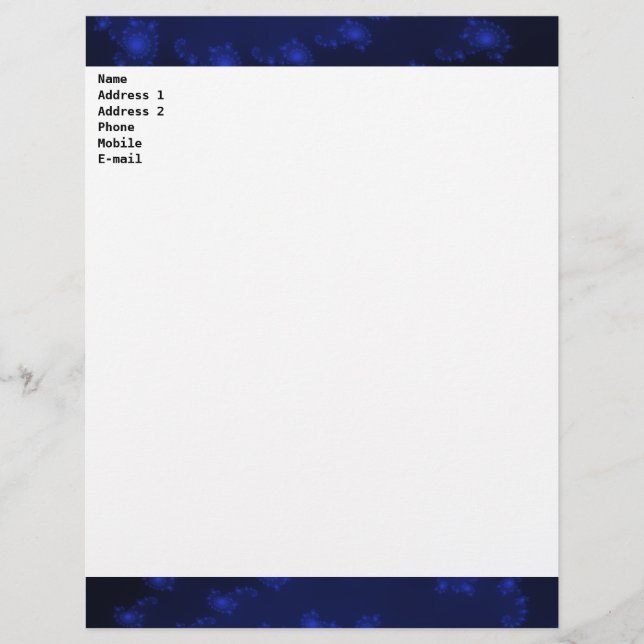 Papel Timbrado Preto e Azul - Cabeça Letal Personalizável (Frente)