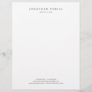 Papel Timbrado Preto e branco elegante do modelo simples moderno