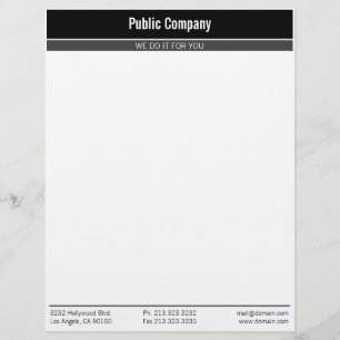 Papel Timbrado Preto profissional moderno com obscuridade - cinza