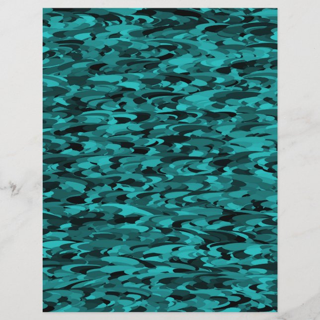 Papel Timbrado Preto-Teal do Padrão abstrato (Frente)
