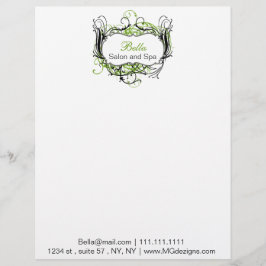 Papel Timbrado preto verde e branco Chic Business