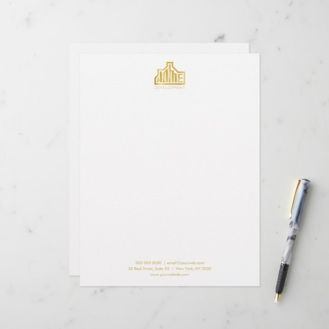 Papel Timbrado Professional Customizable Business Letterhead (Frente/Verso In Situ)
