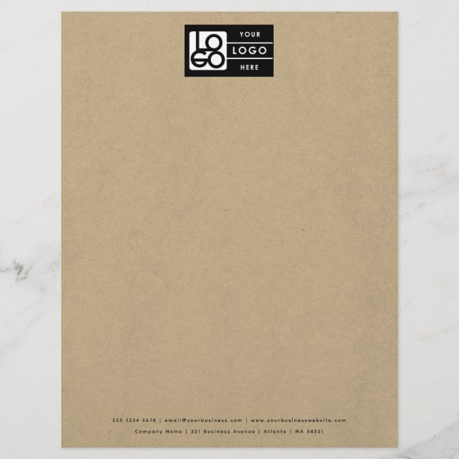 Papel Timbrado Professional Rustic Kraft Business Logo Letterhead (Frente)