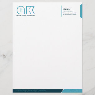 Papel Timbrado Profissional Azul Teal Claro e Escuro