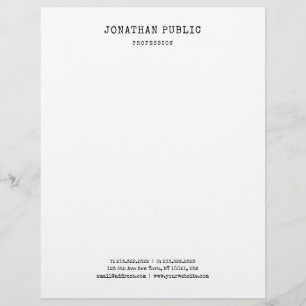 Papel Timbrado Profissional clássico branco minimalista criativo