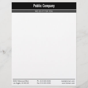 Papel Timbrado Profissional elegante moderno preto liso