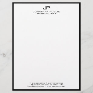 Papel Timbrado Profissional Moderno Preto Branco S