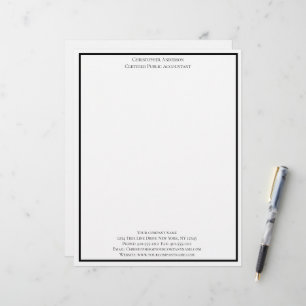 Papel Timbrado Profissional Personalizado Preto e Branco