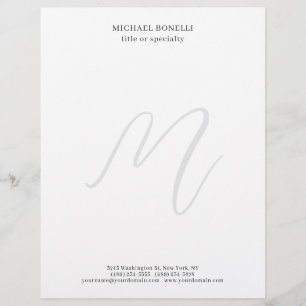 Papel Timbrado Profissional Plana Moderna Minimalista Monogramada