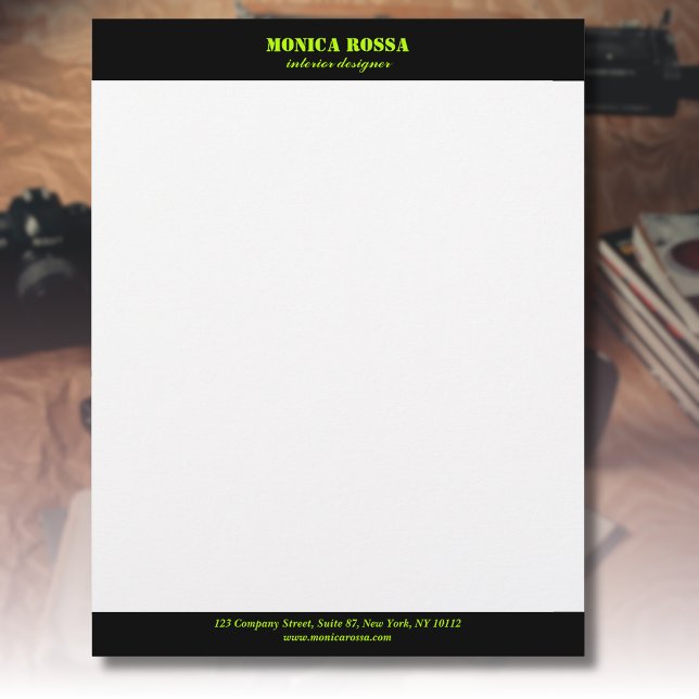 Papel Timbrado Profissional Simples Moderno Neon V (Criador carregado)