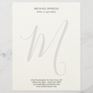 Papel Timbrado Profissional Simples Monogramado Minimalista Moder