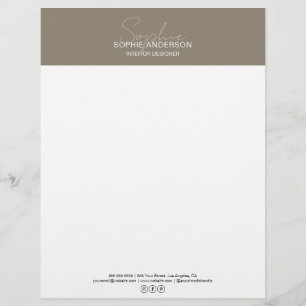 Papel Timbrado Profissional Taupe Roteiro Moderno