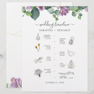 Papel Timbrado Programa Itinerário de Casamento de Ícones Eucalyp