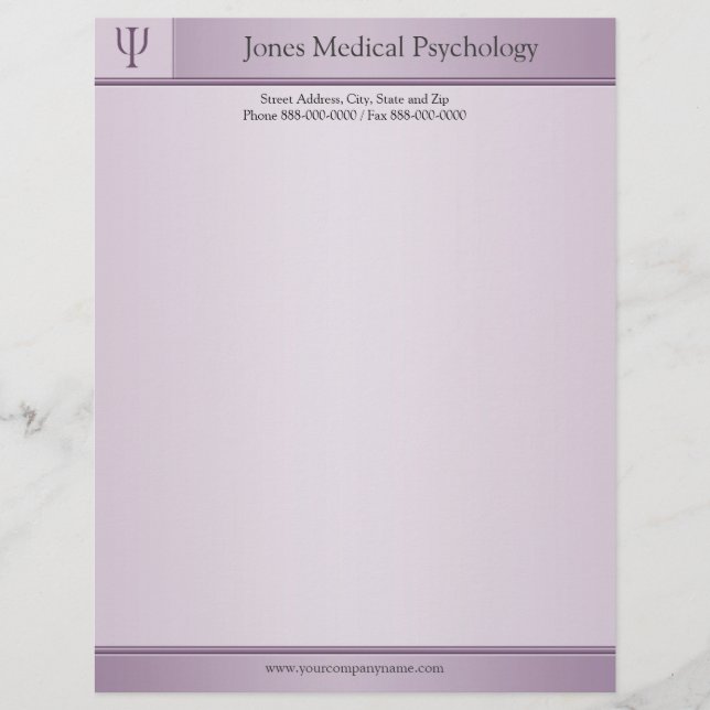 Papel Timbrado Psicóloga Letterhead (Frente)
