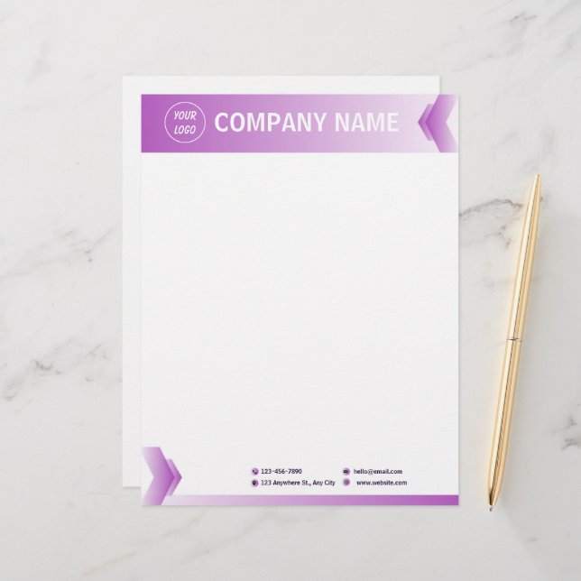 Papel Timbrado Puro E Branco Moderno Profissional (Frente/Verso In Situ)