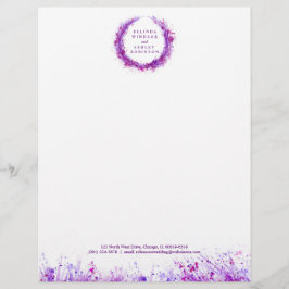 Papel Timbrado Púrpura esplendor da alface aquática moderna