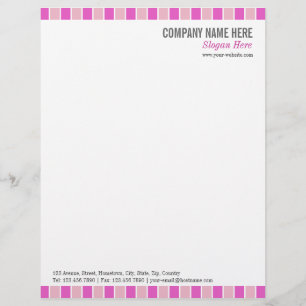 Papel Timbrado Quadrados Rosa