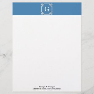 Papel Timbrado Quadro chave grego nº 2 Monograma inicial