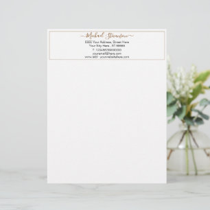 Papel Timbrado Quadro Dourado moderno Nome da sua empresa Persona