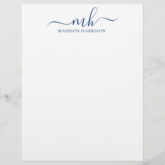 Papel Timbrado Qualquer Letterhead de Iniciais e Nomes Personaliz (Frente)