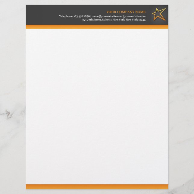 Papel Timbrado Qualquer negócio com Star Letterhead (Frente)