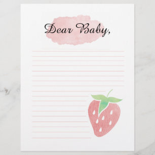 Papel Timbrado Querido Bebê Berry, primeira vez - letra da cáps