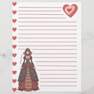 Papel Timbrado Rainha de Copas Carta com Linhas