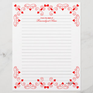Papel Timbrado Rainha dos Corações - Lindos Vermelhos