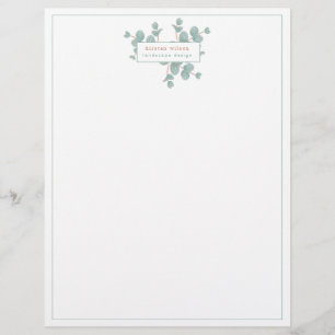 Papel Timbrado Ramificações Elegantes Silver Eucalyptus - Perso