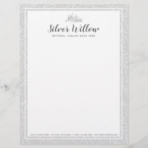 Papel Timbrado Ramos de Folhas Botânicas Modernas Minimalistas Pr