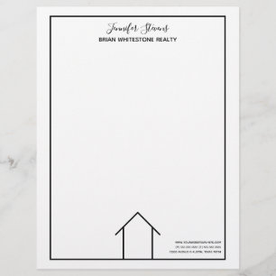 Papel Timbrado Real Estate House Simples Chic Custom Business