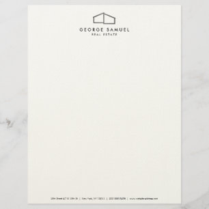 Papel Timbrado Realador de logotipo doméstico preto e branco